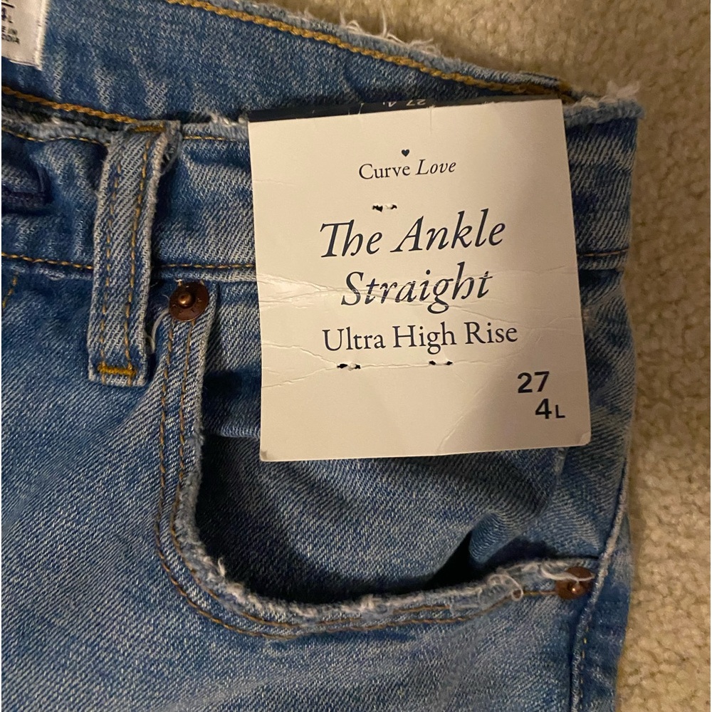 Curve Love Ankle Straight Ultra High Rise Abercrombie Jeans